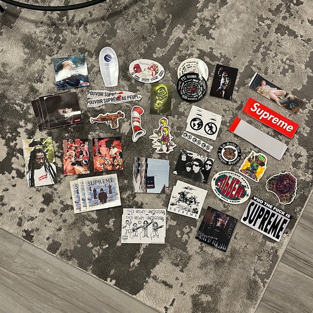 Assorted supreme stickers